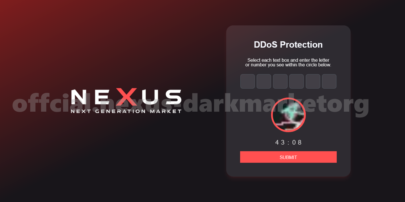 Nexus Darknet Market interface preview - black and red terminal style dashboard
